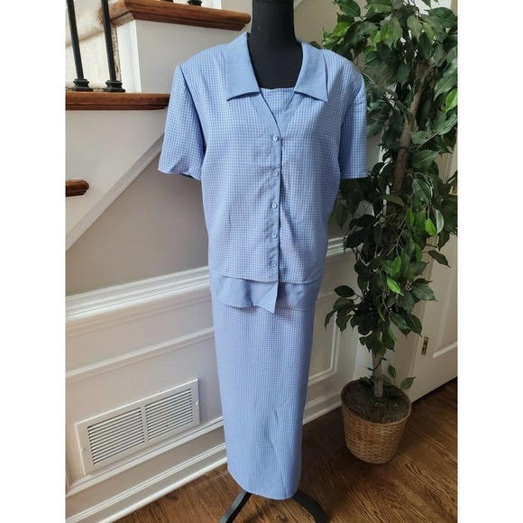 Lady Dorby Polyester Knee Length 2 Piece Dress - Picture 3 of 9